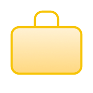 A yellow suitcase icon.
