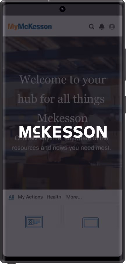A phone screen showing the McKesson website.